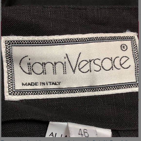 Sale ~ Vintage Gianni Versace Black Linen Skirt - NWT - Picture 5 of 8